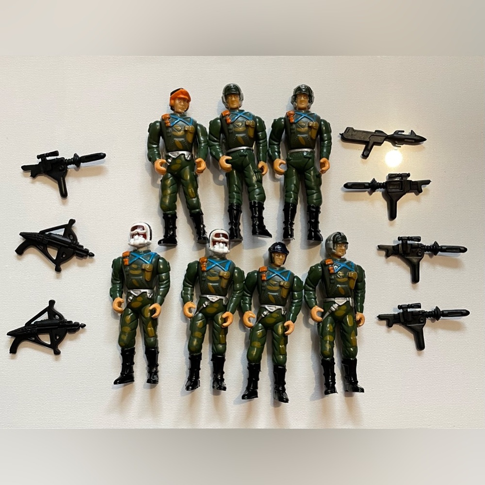 7 Desert Defender Action Figures (SGI, Sungold MFG. CO) 1980s. 4” G.I Joe